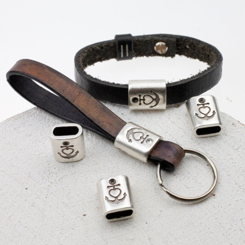 Leather on sale bracelet keychain