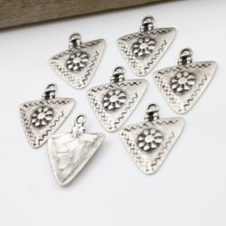 5 Antique Silver Ethnic Charms Pendant