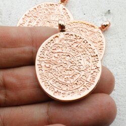 5 Disc Of Phaistos Pendant 39x29 mm, rose gold