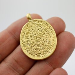 1 Disc Of Phaistos Pendant 39x29 mm, gold