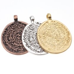 1 Disc Of Phaistos Pendant 39x29 mm, gold