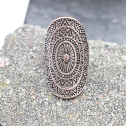 Altkupfer Mandala Ring Großer ovaler Ring