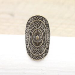 Altkupfer Mandala Ring Großer ovaler Ring