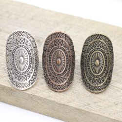 Altkupfer Mandala Ring Großer ovaler Ring