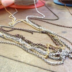 Rolo Chain 2 mm Gold, Silver, Copper, Rose Gold, Wholesale Jewelry Chain - 1 M