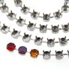 1 m empty bracelet Cupchain for 8 mm Chatons or Rivoli Crystals Rhodium Imitation