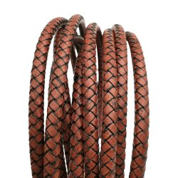 6mm Bolo Cord Round Braided Leather Strap 1 m