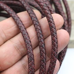 6mm Bolo Cord Round Braided Leather Strap 1 m