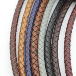 6mm Bolo Cord Round Braided Leather Strap 1 m