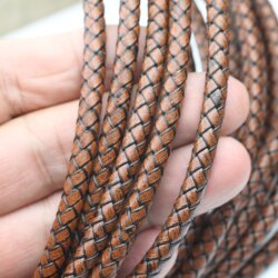 6mm Bolo Cord Round Braided Leather Strap 1 m