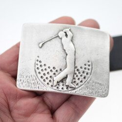 Golfspieler Gürtelschnalle, 7,3x5,8 cm