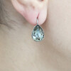 Ohrringe mit Pearshape Swarovski Kristallen Rose 10x14 mm