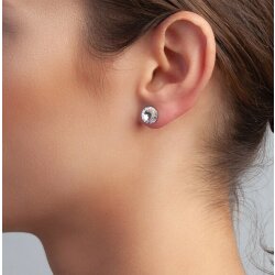 8 mm Stud Earrings with Swarovski Crystals Birthstone...