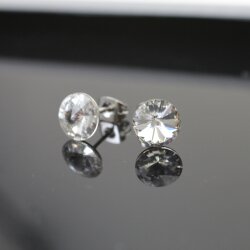 8 mm Rivoli Ohrstecker mit Swarovski Kristallen