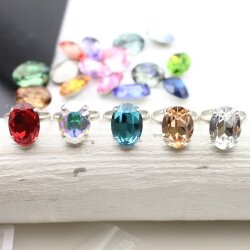 Swarovski Crystal Ring, Oval Cocktail Ring, Sparkly...