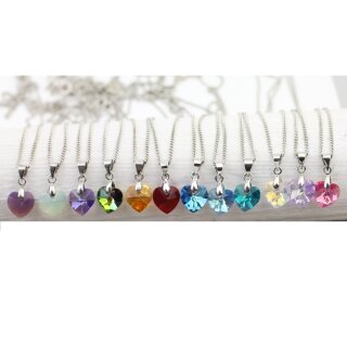 Swarovski Crystal Heart Necklace with 10 mm Swarovski Crystal Pendant, handmade