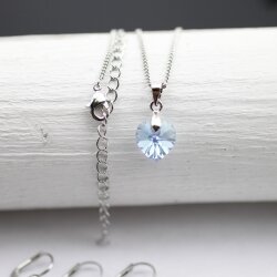 Set Swarovski Crystal Heart Necklace and Earring with 10 mm Swarovski Crystal Pendant, handmade