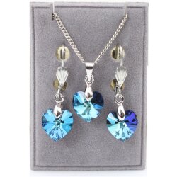 Set Swarovski Crystal Heart Necklace and Earring with 10...
