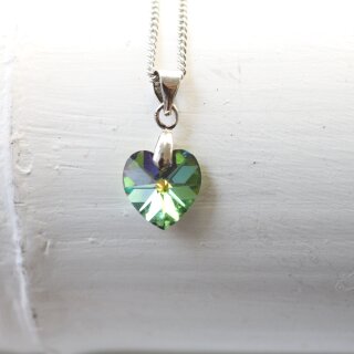 Swarovski Crystal Heart Necklace with 10 mm Swarovski Crystal Pendant, handmade