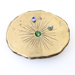 Sun Belt Buckle with 6 mm Swarovski Crystal, Antique Silver