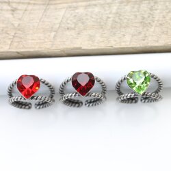 Swarovski Crystal heart Ring, Sparkly Crystal Ring,...