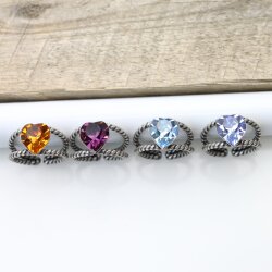 Herz Ring mit Swarovski Kristall