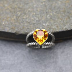 Herz Ring mit Swarovski Kristall