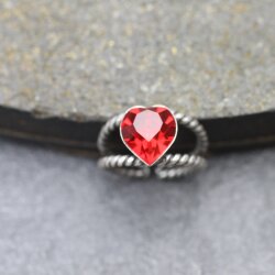 Swarovski Crystal heart Ring, Sparkly Crystal Ring, Statement Ring, Adjustable Ring