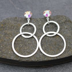 Ohrstecker mit Swarovski Kristallen beweglichen Ringen Elegant Earrings