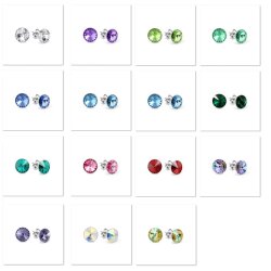 14 mm Swarovski Ohrstecker mit Swarovski Rivoli Kristalle, Ohrringe Damen Ohrschmuck