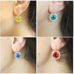 Ohrhänger mit 10 mm Swarovski Kristall –...