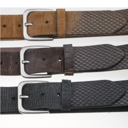 Snake pattern Leather belt Genuine Cowhide High Class Leather Belts, 4 cm,