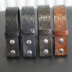 Genuine Cowhide Crocodile Print removable Buckle Leather...