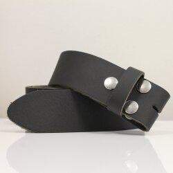 Black leather belt Casual snap belt 4 cm, Leather Snap Belt Strap