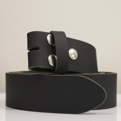 Black leather belt Casual snap belt 4 cm, Leather Snap Belt Strap