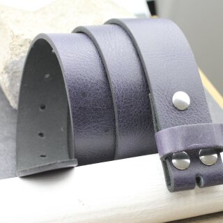 Denim Blau leather belt Casual snap belt 4 cm, Leather Snap Belt Strap