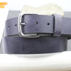 Denim Blau leather belt Casual snap belt 4 cm, Leather Snap Belt Strap