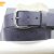 Denim Blau leather belt Casual snap belt 4 cm, Leather Snap Belt Strap