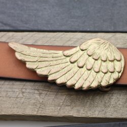 Angel Wing Belt Buckle Gold Perlmutt