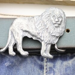 Rustical Silver Lion Belt Buckle