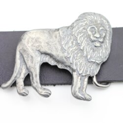 Rustical Silver Lion Belt Buckle