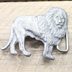 Rustical Silver Lion Belt Buckle