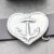 Rustical Silver Anchor on Heart Belt buckle, with knurled border