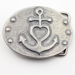 Belt buckle Love, believe, hope, Rustic silver