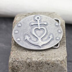 Belt buckle Love, believe, hope, Rustic silver