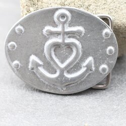 Belt buckle Love, believe, hope, Rustic silver