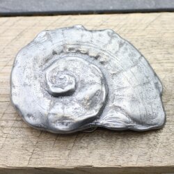 Belt buckle snail shell, Rustic silver