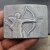 Belt buckle archer male, Rustic silver