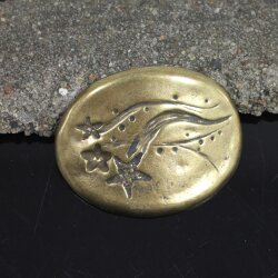 Antique Brass  Belt Buckle Flower and Star