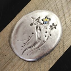 Belt buckle Flower with 10 mm Star Swarovski Crystal aurora borealis